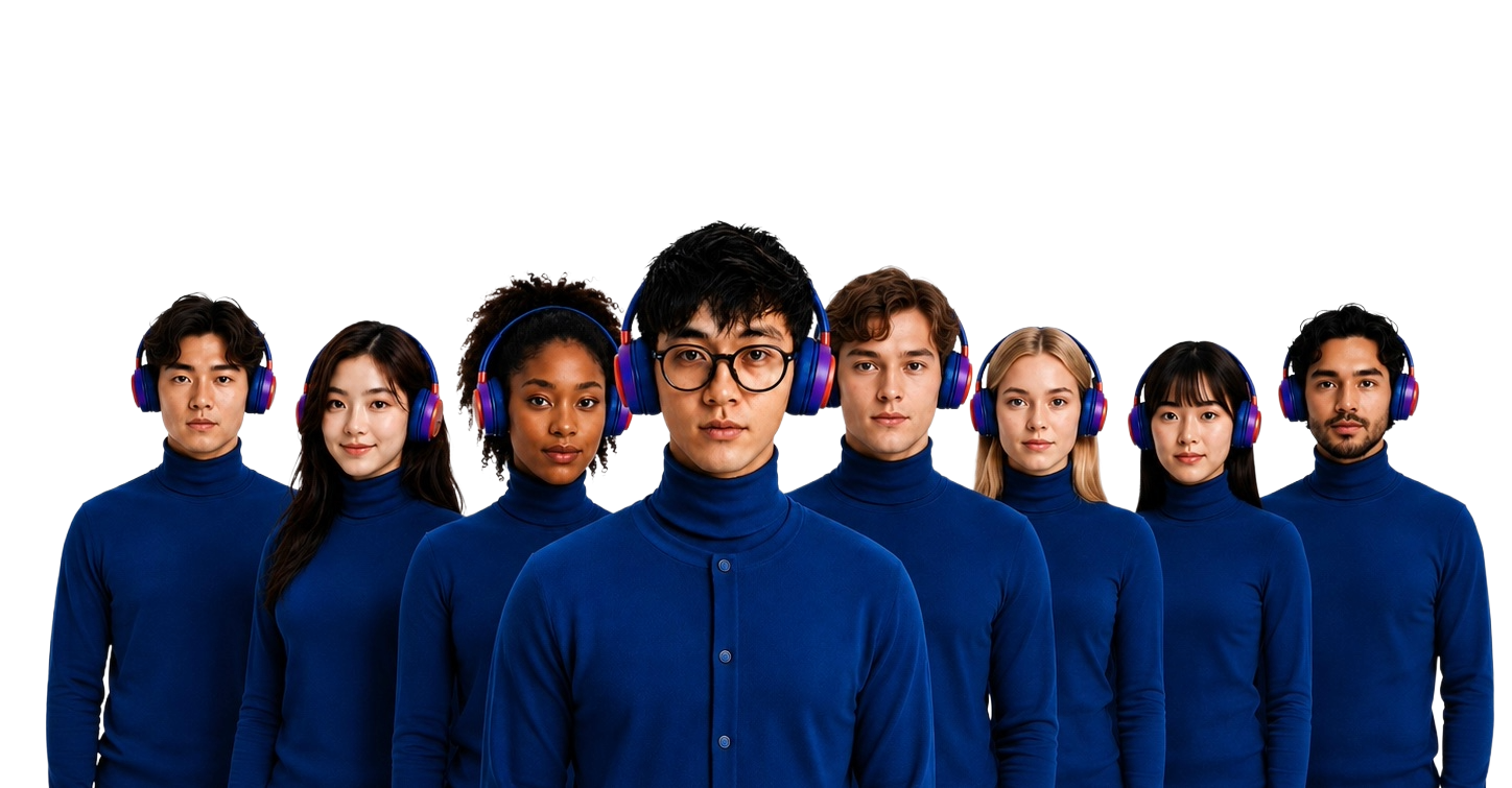 Orbex Data team — diverse professionals in unified brand attire